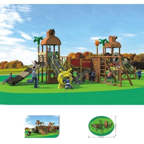 YLW-OUT17921 Kindergarten Wooden plastic Playground Equipment CE/TUV/ISO climbing net Safety Kids Outdoor Play Facilities