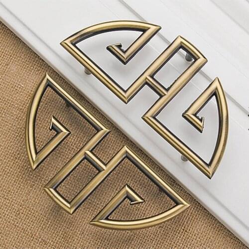 1 PCS Semicircle Chinese Style Xi Shape Wardrobe Cabinets Drawer Door Handle and Knobs Antique Furniture Hardware Round Pull