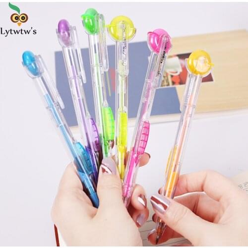 1 Pieces Lytwtws Kawaii Rolling Eraser Cartoon Mechanical Pencils Kids Writing Drawing Pencil Office School Stationery Supplies