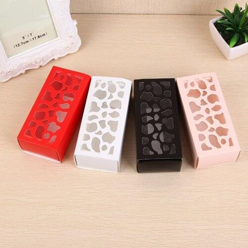 50 X Multi-purpose Beautiful Hollow Short Macaron Box Home Baking Boutique Packaging Box 13*6*4cm