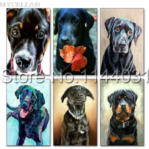 5D DIY Full Square Diamond Embroidery Colorful Dog Diamond Painting Dog Series Cross Stitch Rhinestone Mosaic Christmas Gift