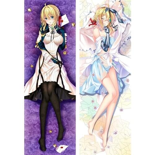 Anime Cartoon Violet Evergarden Hugging Peach Skin 2 Way Pillow Case Pillow Cover Pilllowcase Gift 83080