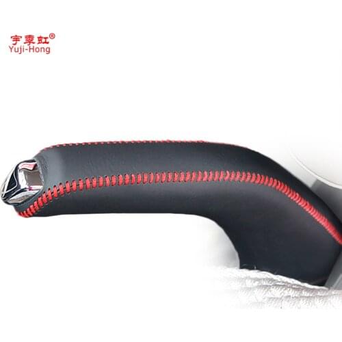 Yuji-Hong Car Handbrake Covers Case for Chevrolet Aveo 2011-2014 Genuine Leather Auto Handbrake Cover