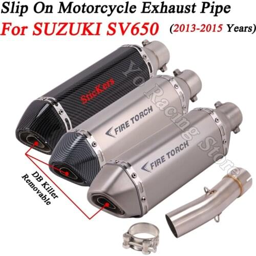 Slip On Motorcycle Exhaust System Modified Escape Muffler 51mm DB Killer Mivv Middle Link Pipe For SUZUKI SV650 2003-2015 Years