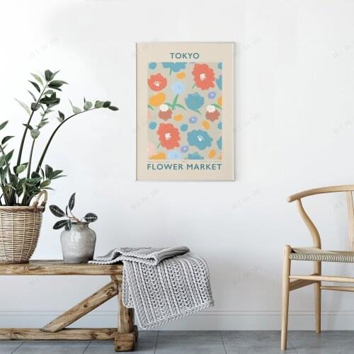 Home Decor Canvas Print Painting Flower Market Tokyo Poster - Floral Printable Wall Art - Instant Digital Download