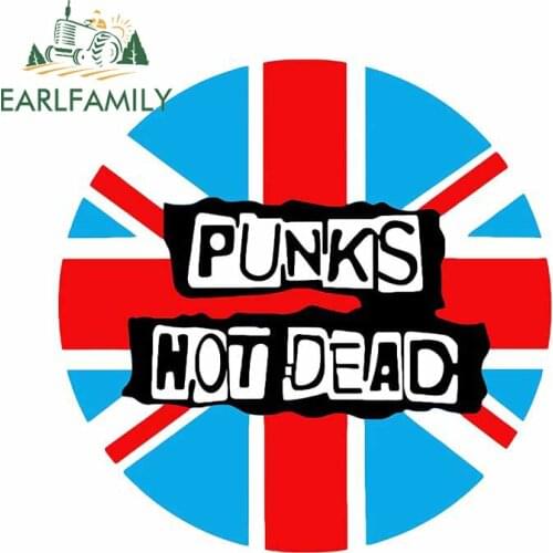 EARLFAMILY 13cm x 12.9cm for Punks Not Dead British Flag Car Sticker Surfboard Decoration Scratch Proof SUV RV Waterproof Decal