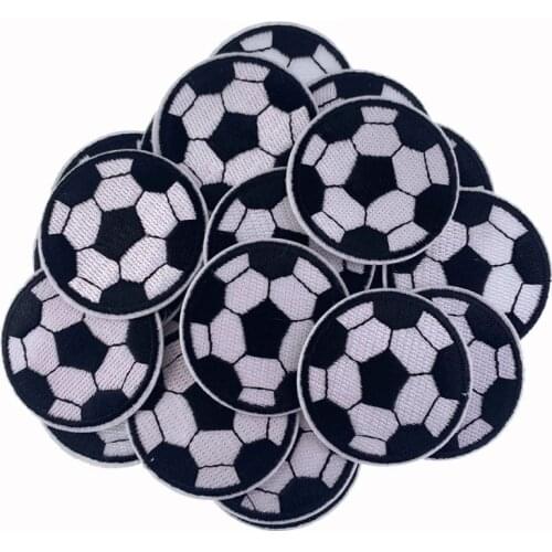 Football Pattern Embroidery Iron On Patches For Clothing Applique Sewing DIY Badges Decorative Accessories 5.0cm