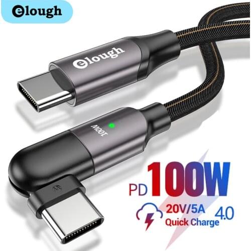 Elough USB C to USB Type C For Samsung Poco PD 100W 60W Cable for MacBook iPad Pro Xiaomi Quick Charge 4.0 USB-C Data Wire Cord