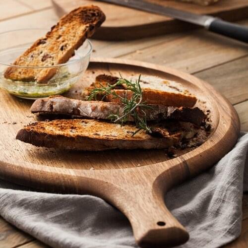 Circle solid wood bread board household wood cutting board pizza pallet fruit panel