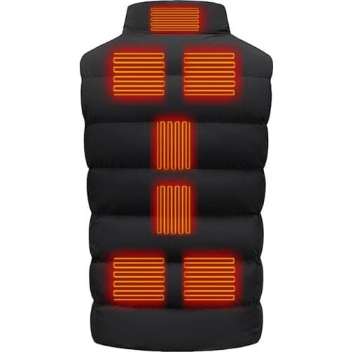 Cotton Padded Jacket Thermal Warm Clothes Winter Smart Dual Switch Heated Vest 9 Zones Men Coat Intelligent USB Electric Heatin