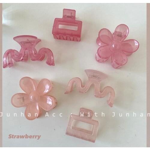 Raspberry Red/Korea INS Temperament Sweet Pan Hair Shark Clip Ball Head Grab Clip Hairpin Hair Accessories Female