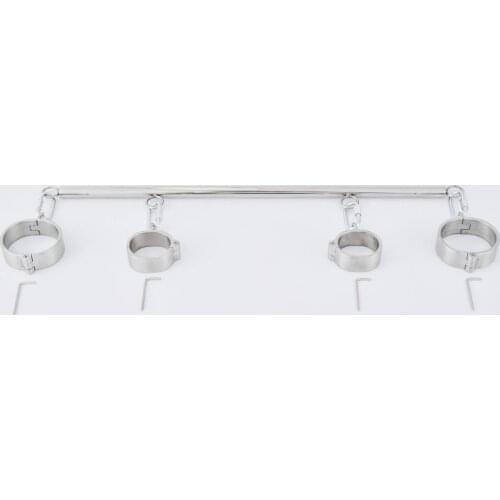 Latest Screw Lock Stainless Steel Detachable Bondage Frame Handcuffs Wrist Cuffs Anklet Fetters Slave Restraints Adult Sex Toy