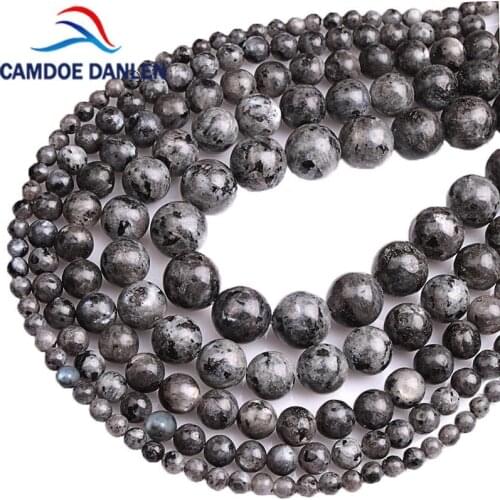 New Natural Stone Black Spectrolite Round Beads 4/6/8/10/12MM Labradorite Stone DIY Bracelet Necklace Handmad For Jewelry Making
