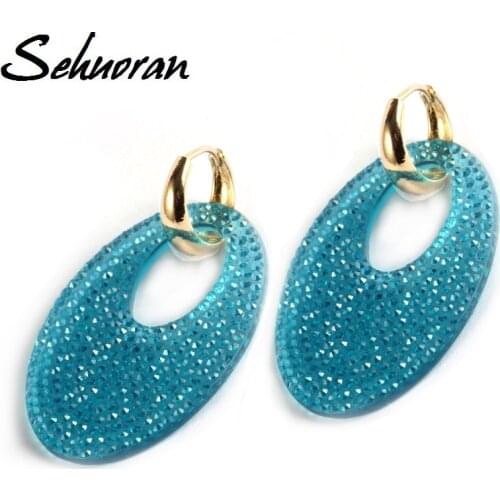 Sehuoran2017 New hot sales Big drop Earrings for women Vintage oorbellen Jewelry Gift Resinlong earrings pendientes brincos