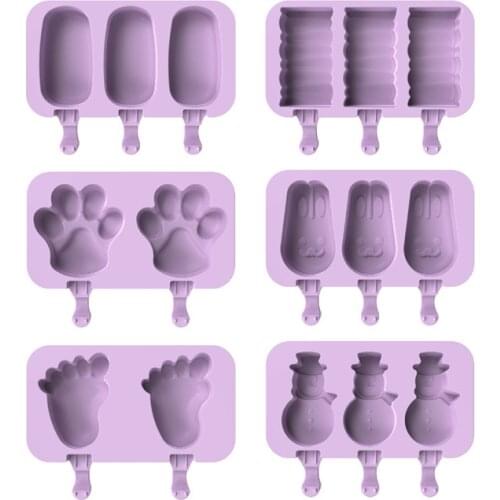 Silicone Ice Cream Mold Popsicle Molds DIY Homemade Cartoon Pop Maker Mould