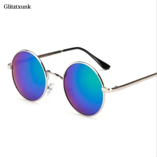 Glitztxunk Polarized Sunglasses Women Retro Round Sunglasses Men and women Prince mirror Fashion Round Multicolor Sun Glasses