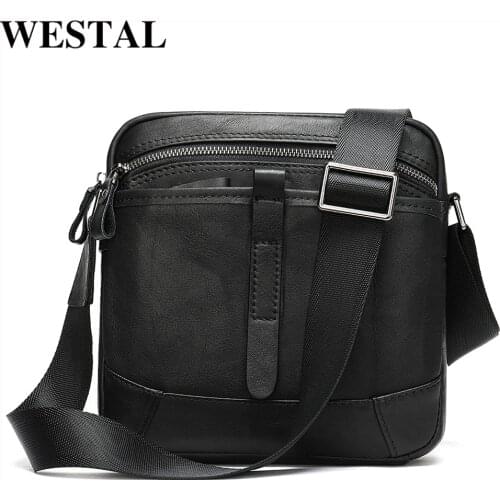 WESTAL satchel men side bag genuine leather men bag shoulder samll messenger bag crossbody bags for men luxury sling bag 8033