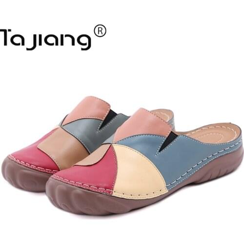 Ta Jiang New European and American slippers female car line non-slip bow, lightweight thick-soled closed-toe shoe sandals T329-4