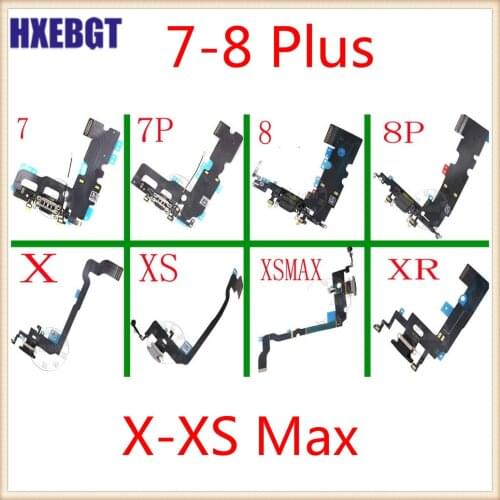 USB Port Charger Dock Connector Mic Charging Flex Ribbon Cable For iPhone 7 8 Plus Xs Max X XR Dock Charging Flex Cable