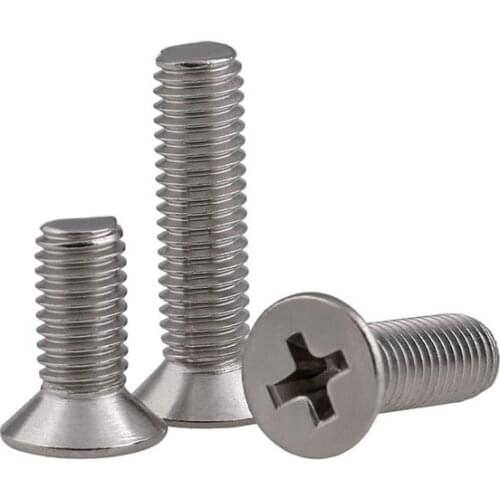 10-100Pcs GB819 304 Stainless Steel Countersunk Flat Head Phillips Cross Machine Screws M3 M4 M5