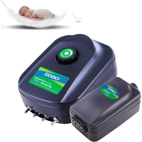 Adjustable Flow Quiet Fish Tank Air Pump Compressor Aerator Powerful Aquarium Air Bubble Pump Oxygen Pump For Marine Fish Tank