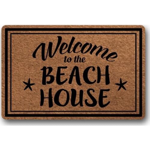 Funny Printed Doormat Non-slip Doormat "welcome to the beach house "tive Designed Door Mat Entrance Floor Mat 18x30inch
