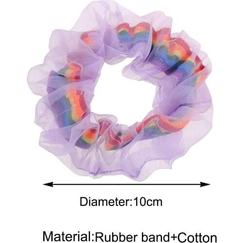 1Pcs Big Flower Silk Rainbow Hair Rope Women Girls Sweet Hair Rope Ties Fashion Hair Accessories Headwear Makeup Tools