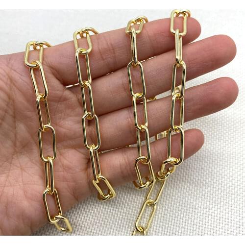 Golden Stainless Steel Handmade Chain Link Interlocking Fashion Exquisite Necklace Bracelet Handicraft Jewelry Accessory 1 Meter