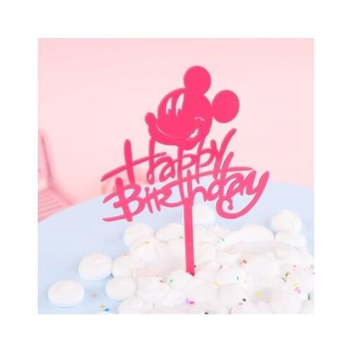 1pcs Party mickey mouse Cake Decoration Supplies cake topper Happy party decor cake dessert girl favor Baby Shower Party decor
