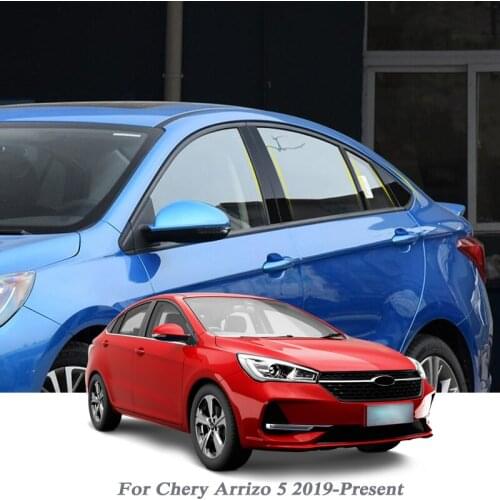 10pcs Car Styling For Chery Arrizo 5 2019-Present Auto Window Trim Sticker Middle Column PVC Film External Accessories