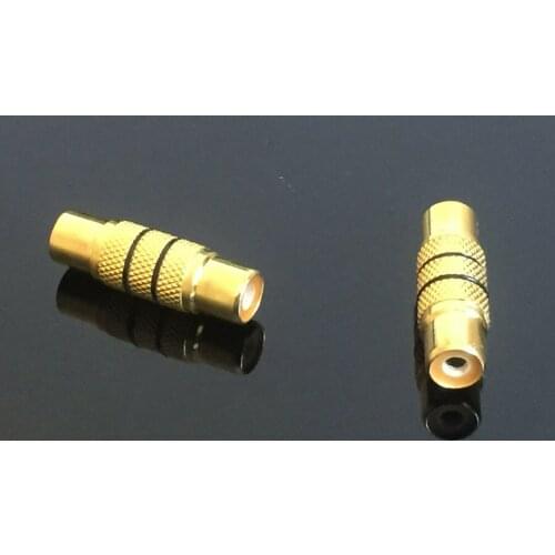 2x RCA Female to female Jack Socket Audio Connector Adapter Black line