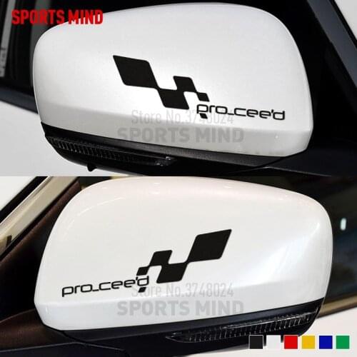 3 Pairs SPORTS MIND Rearview Mirror Car Styling Automobiles Car Decal Stickers For Kia CEED Pro 2007-2017 GT Line Accessories