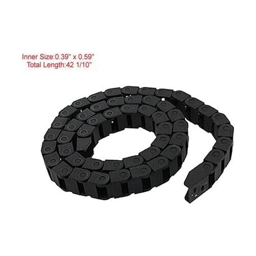 Free Shipping Black Plastic Drag Chain Cable Carrier 10 x 15mm for CNC Router Mill