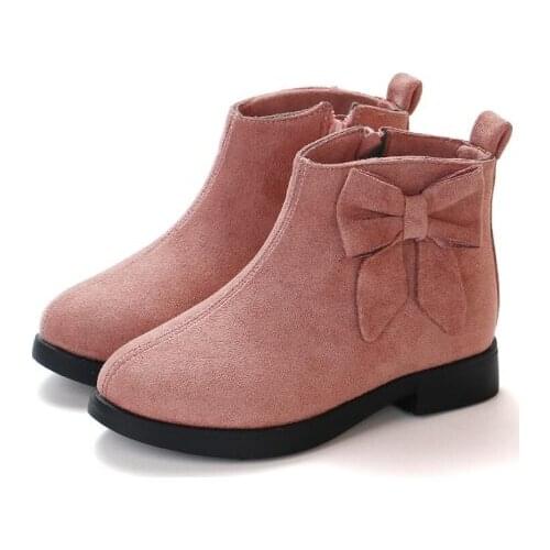 Girls Martin Boots Leather Sport Shoes For Girls Children Warm Boots Fashion Soft Bottom Princess Snow Boots Kids Sneakers