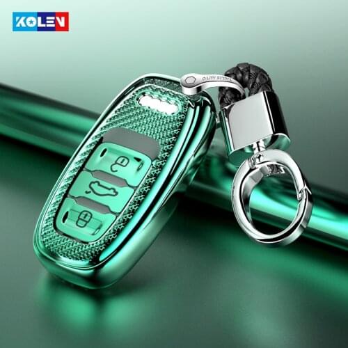 Soft TPU Carbon Fiber Car Key Case Cover Shell For Audi A1 A3 A4 A5 A6 A7 A8 Quattro Q3 Q5 Q7 2009 2010 2011 2012 2013 2014 2015