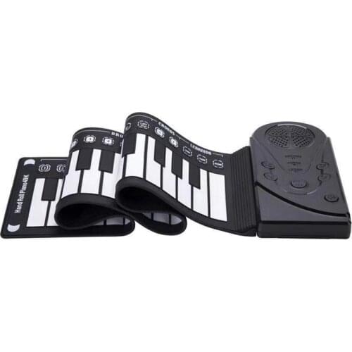 49 Keys Roll Up Electronic Piano Keyboard Digital Midi Controller Soft Portable for Beginner Children Students