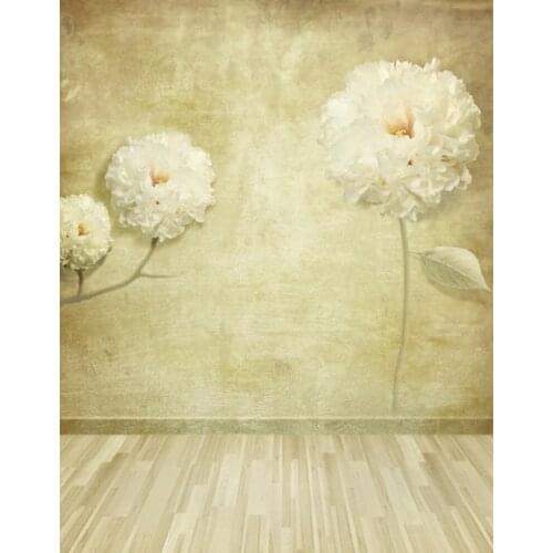 5x7ft Wooden Floor Flowers Photography Backdrops Photo Props Studio Background