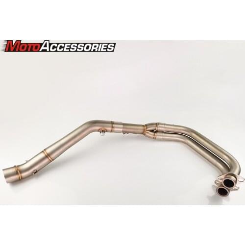 Motorcycle Exhaust Middle Pipe Link Pipe Slip On Section Muffler For YAMAHA R25