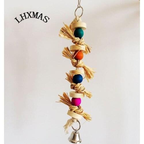 Natural Loofah Bird Parrot Toys Bell Cockatoo Conure Chew Masticate Paw D241