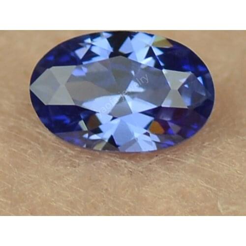 High Quality 2*3~13*18mm Light Blue Tanzanit-e Oval Cut Loose Zircon Lab Created Cubic Zirconia Stone Gems For Jewelry Making