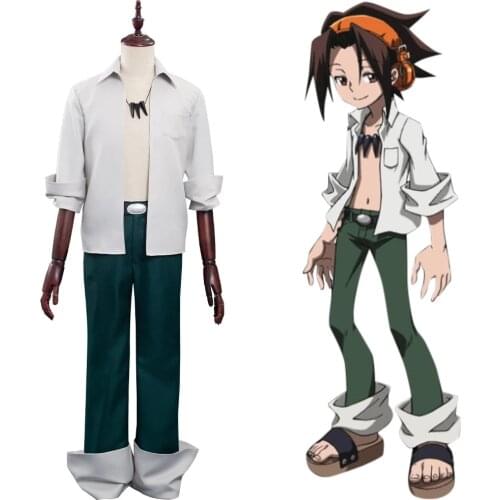 Shaman King The Super Star Yoh Asakura Cosplay Costume Adult Shirt Pants Suit Halloween Carnival Costumes