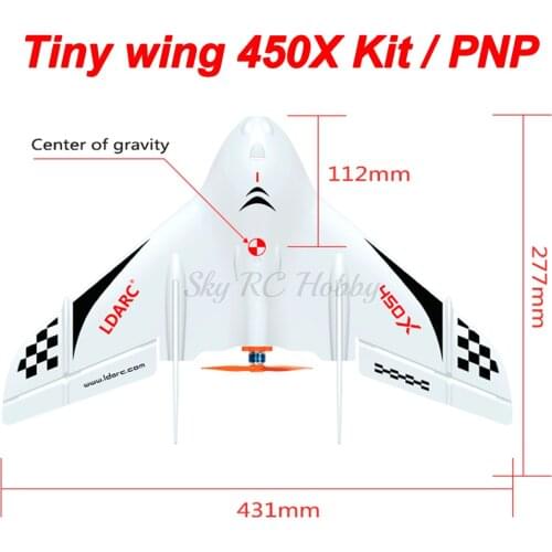 Tiny wing 450X 431mm FPV unbreakable EPP Flying Wing Racer KIT / PNP version