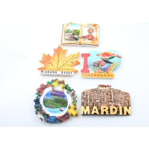 New 3D CANADA,INDIA,MALAYSIA,TURKEY Creative shape Souvenirs Resin Fridge Magnet World Trip City Refrigerator Magnetic Stickers