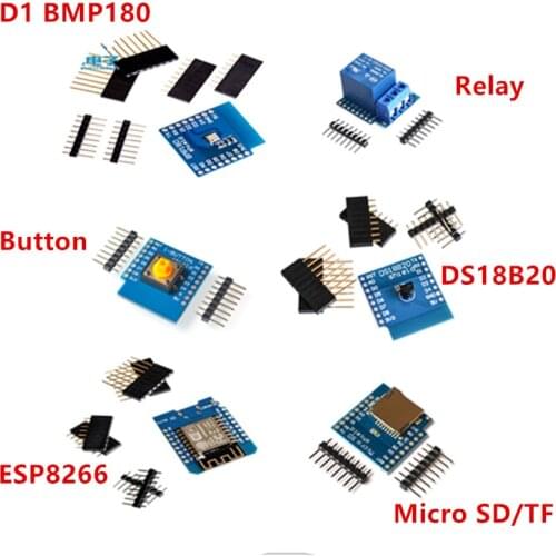 ESP8266 D1 Mini Pro WiFi Development Board NodeMcu WS2812 RGB DS18B20 BMP180 Motor for WeMos DIY Kit