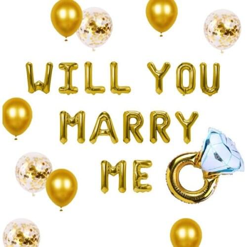 Set of 12 Foil Will you marry me Balloons Marry Me Balloons Marriage Proposal Ideas Wedding Proposal Decorations Decor