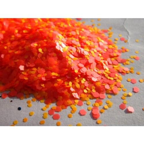 Neon Orange Yellow Solvent Resistant Glitter Mix for Gel Nail Art Nail Polish Resin Craft ,Phone case Decorate G552