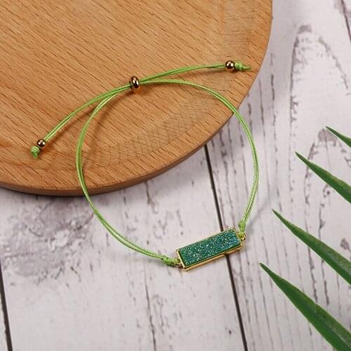 New Design Rope Braided Bracelets for Women Handmade Geometric Resin Charms Bracelet Adjustable Lucky Jewelry Gifts Party