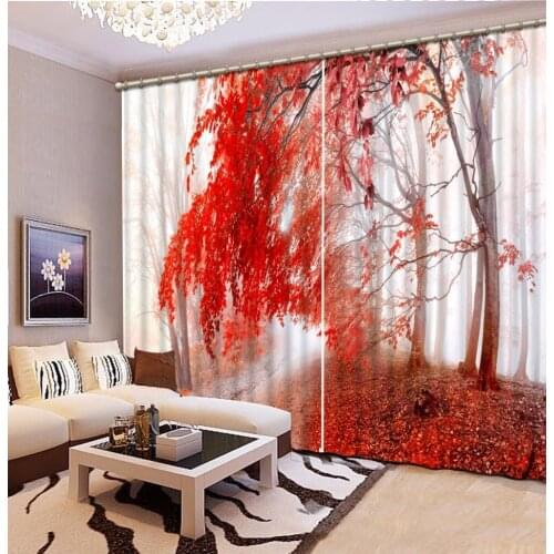 Custom Any Size 3D Curtain Blackout Shade Window Curtains Fog Maple Leaf Bathroom Curtain Minions Window Curtain