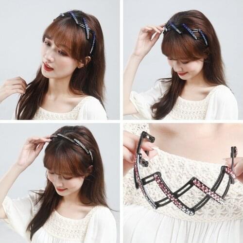 Water drill headband net red 2021 new retractable hairband folding broken hairpin female summer Korean temperament headdress