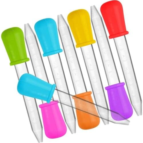 The9 Capacity Transparent Plastic Graduated Transfer Pipettes Eye Dropper for Lab Chemicals Experiment Supplies 5ML